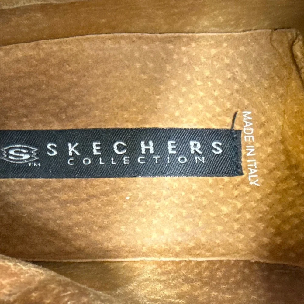 Vintage Skechers Collection Square Toe Boot 10 Black Leather Made in Italy Y2K